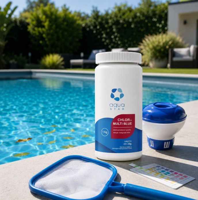 Aquastar Chlortix Multi Blue tabletki chlorowe do basenu 1 kg